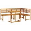 vidaXL Conjunto de Bancos de Jardim 3 pcs Castanho