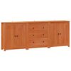 vidaXL Buffet 3 unid. Castanho Cera 210 x 35 x 80 cm