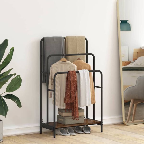 vidaXL Cabideiro com prateleira Carvalho Defumado 60 x 30 x 100,5 cm