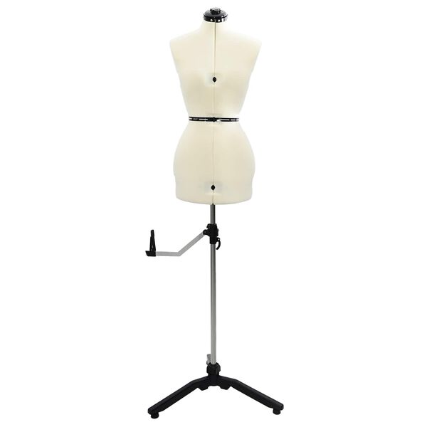 vidaXL Forma de Vestido Ajust&aacute;vel Feminina Creme s Veludo