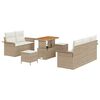 vidaXL Conjunto de Sof&aacute; de Jardim 8 unid. Bege vime PE