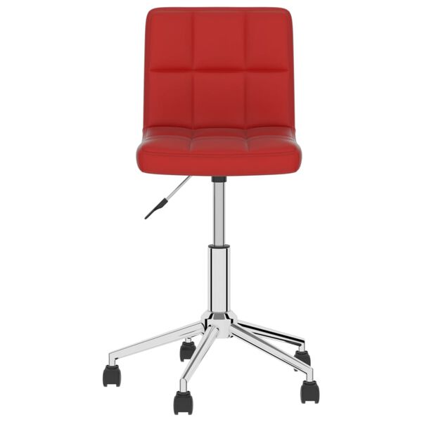 vidaXL Cadeiras jantar girat&oacute;rias 2pcs couro artificial vermelho tinto