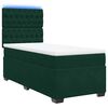 vidaXL Cama com molas/colch&atilde;o 90x190 cm veludo verde-escuro