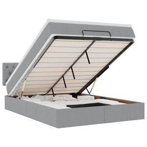 vidaXL Estrutura cama otomana colch&atilde;o 140x200cm tecido cinzento claro