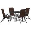 vidaXL Conjunto de Jantar para Jardim 5 pcs Castanho