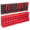 vidaXL 136 pcs kit caixas arruma&ccedil;&atilde;o c/ pain&eacute;is parede vermelho e preto