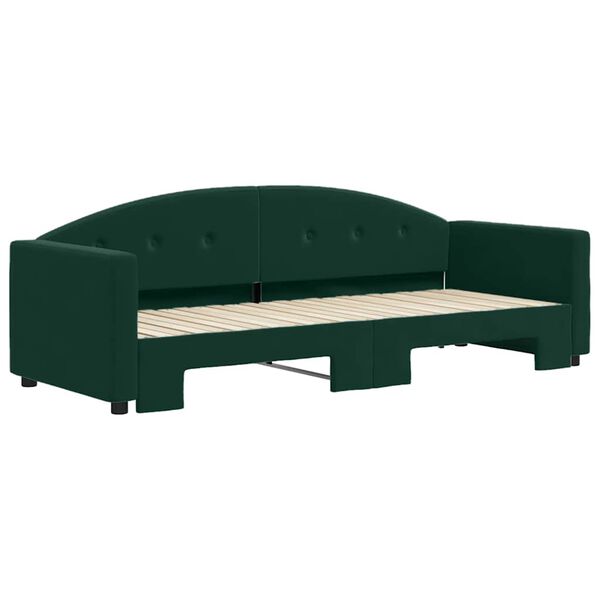 vidaXL Sof&aacute;-cama com gavet&atilde;o 80x200 cm veludo verde-escuro