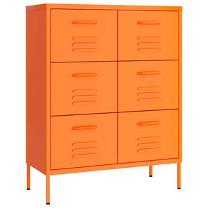 vidaXL Arm&aacute;rio com gavetas a&ccedil;o 80x35x101,5 cm laranja