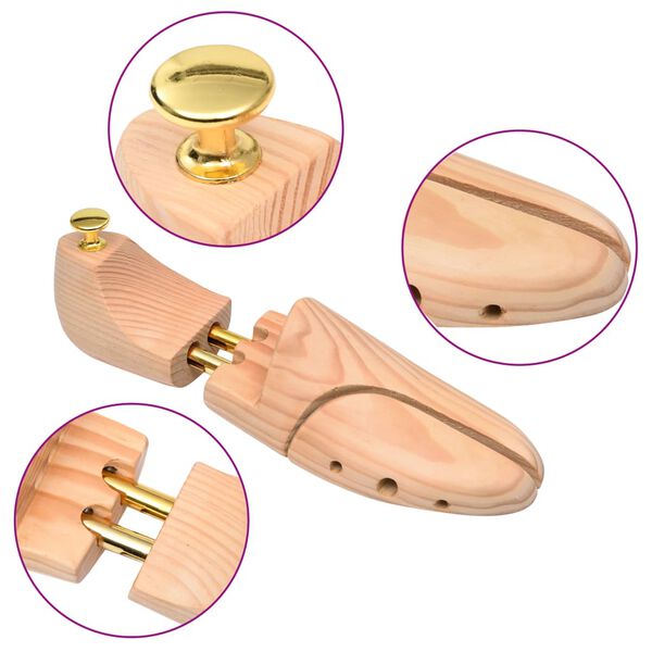 vidaXL Alargador de cal&ccedil;ado 5 pares tam. 38-39 madeira de pinho maci&ccedil;a