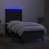 vidaXL Cama box spring c/ colch&atilde;o e LED 90x190 cm tecido preto