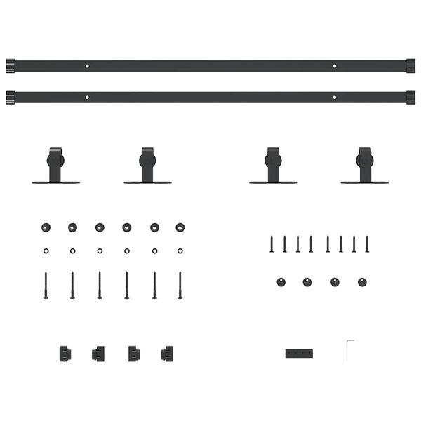 vidaXL Kit p/ porta de arm&aacute;rio deslizante 183 cm a&ccedil;o carbono