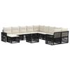 vidaXL Conjunto de Sof&aacute; de Jardim 12 unid. Preto e Branco Creme