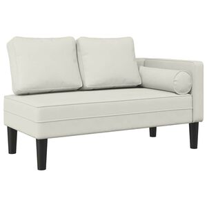 vidaXL Chaise lounge com almofadões veludo creme