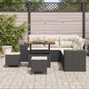 vidaXL Conjunto de Sof&aacute; de Jardim 8 pcs Preto e Creme vime PE