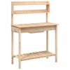 vidaXL Mesa de cultivo com pia 147,5x44x139,5 cm abeto maci&ccedil;o