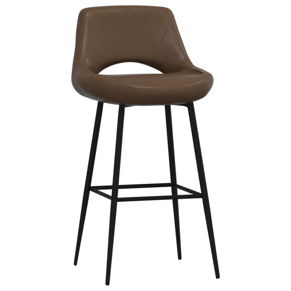 vidaXL Banco de bar couro artificial castanho-escuro