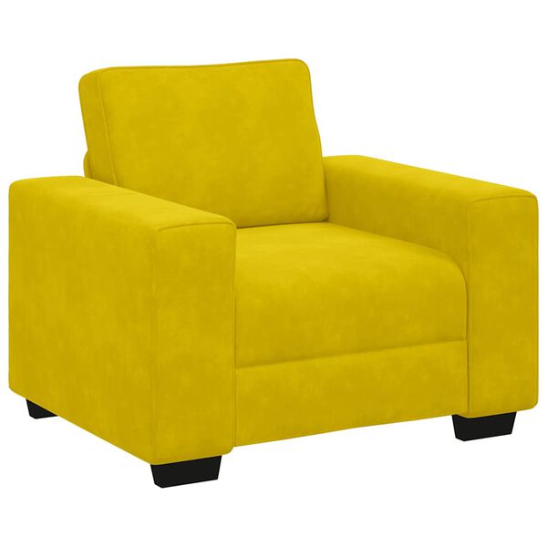 vidaXL Poltrona 100x77x82 cm veludo amarelo