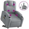 vidaXL Poltrona reclin&aacute;vel massagens tecido cinzento-claro