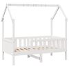 vidaXL Cama infantil formato casa 80x160 cm pinho maciço branco