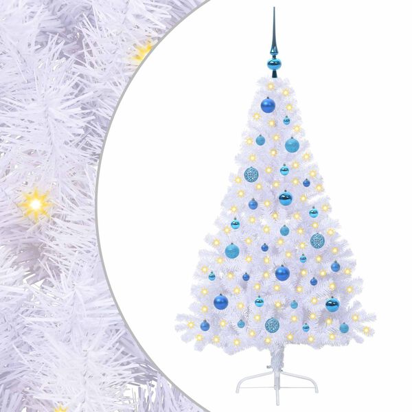 vidaXL &Aacute;rvore de Natal Artificial com 150 LEDs Branco 150 cm PVC e A&ccedil;o