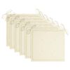 vidaXL Cadeiras de jardim c/ almofad&otilde;es creme 6 pcs teca maci&ccedil;a