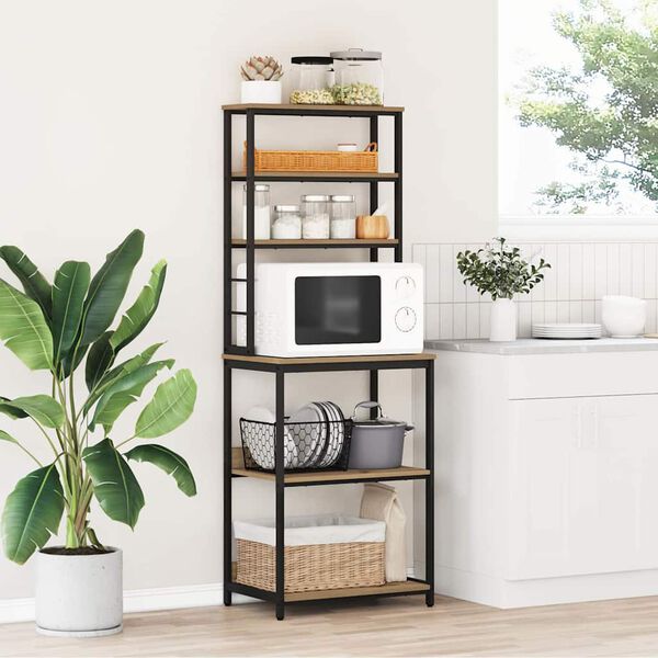 vidaXL Prateleira de Cozinha Carvalho Artesanal 60 x 40 x 168 cm