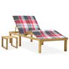 vidaXL Espregui&ccedil;adeira de jardim com mesa e almofad&atilde;o pinho impregnado