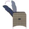 vidaXL Cadeiras de jardim reclin&aacute;veis 2 pe&ccedil;as com Mesa em vime sint&eacute;tico cinza