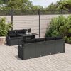 vidaXL Conjunto de Sofá de Jardim 8 pcs Preto Rattan de Polipropileno