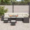 vidaXL Conjunto de Sof&aacute; de Jardim com almofada 9 pcs Preto vime PE