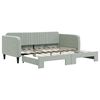 vidaXL Sof&aacute;-cama com gavet&atilde;o 100x190 cm veludo cinzento-claro