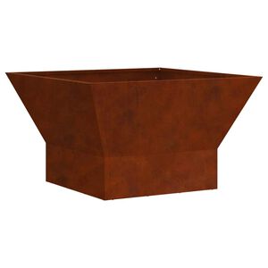 vidaXL Fire Pit Castanho 60 x 60 x 35 cm A&ccedil;o resistente &agrave;s intemp&eacute;ries