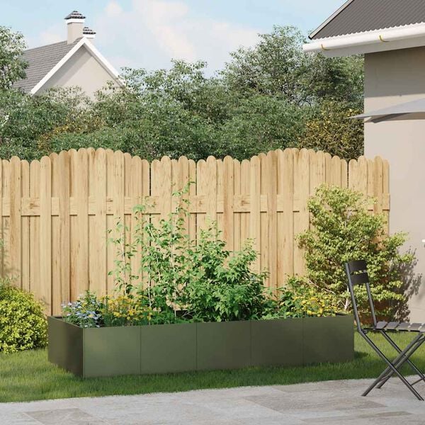 vidaXL Vaso floreira 200x80x40 cm a&ccedil;o verde azeitona