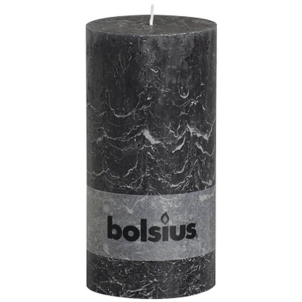 Bolsius Velas r&uacute;sticas cil&iacute;ndricas 200x100 mm antracite 4 pcs