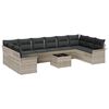 vidaXL Conjunto de Sof&aacute; de Jardim 11 unid. Cinzeto vime PE