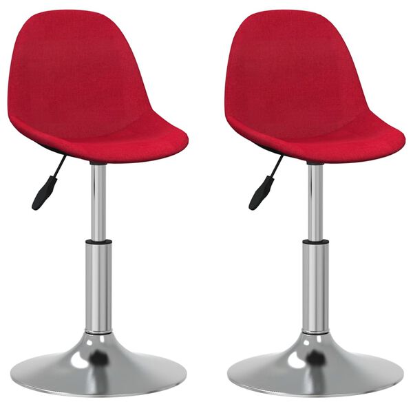 vidaXL Cadeiras de jantar girat&oacute;rias 2 pcs tecido vermelho tinto