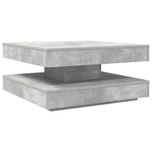 vidaXL Mesa de centro rotativa a 360 graus 70x70x34,5 cm cinza cimento