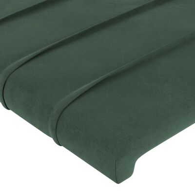 vidaXL Cabeceira cama c/ abas veludo 103x16x118/128 cm verde-escuro