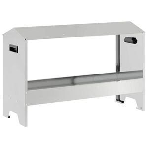 vidaXL Tr&oacute;feu de Alimenta&ccedil;&atilde;o para Frangos Prateado 81 x 32 x 53,5 cm