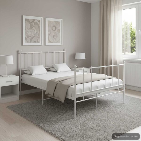 vidaXL Estrutura de cama 120x200 cm metal branco