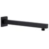 vidaXL Bra&ccedil;o de apoio chuveiro quadrado a&ccedil;o inox 201 30 cm preto