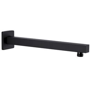 vidaXL Bra&ccedil;o de apoio chuveiro quadrado a&ccedil;o inox 201 30 cm preto