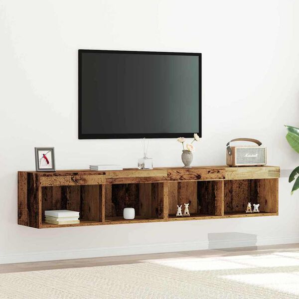vidaXL Conjunto de móvel de TV 2 pcs Madeira antiga 80 x 30 x 30 cm