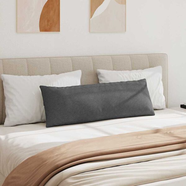 vidaXL Travesseiros de Sof&aacute; 2 pcs Cinza Escuro 120 x 40 cm