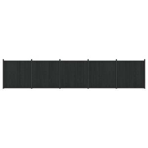 vidaXL Painel de Cerca 5 pcs WPC e Alum&iacute;nio Preto