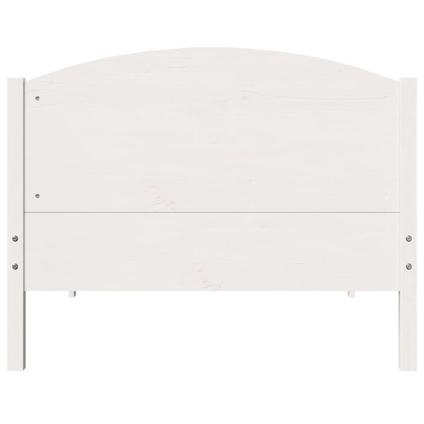 vidaXL Cama sem colch&atilde;o 100x200 cm madeira de pinho maci&ccedil;a branco