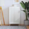 vidaXL Porta de arm&aacute;rio com design de persiana pinho maci&ccedil;o branco