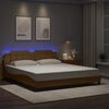 vidaXL Estrutura de cama com LED sem colch&atilde;o Zadar 180x200 cm cappuccino