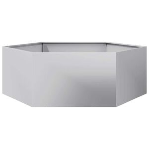 vidaXL Vaso/floreira de jardim hexagonal 138x120x45 cm a&ccedil;o galvanizado