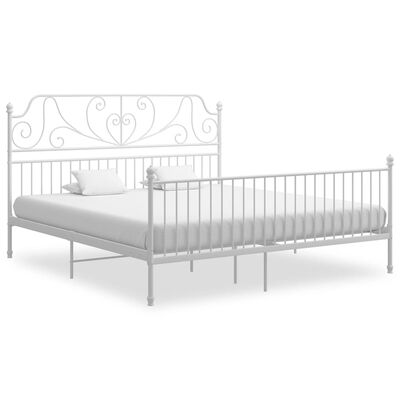 vidaXL Estrutura de cama metal 180x200 cm branco